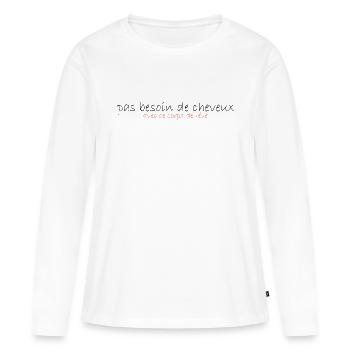 No need for hair - Women's Premium Organic Long Sleeve Shirt - white - Front - Julia (174cm)