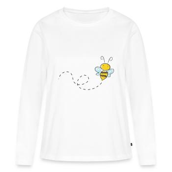 Biene - Frauen Premium Bio Langarmshirt - Weiß - Vorne - Julia (174cm)