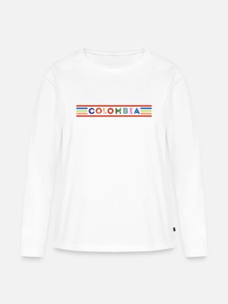 Kolumbien - Frauen Premium Bio Langarmshirt - Weiß
