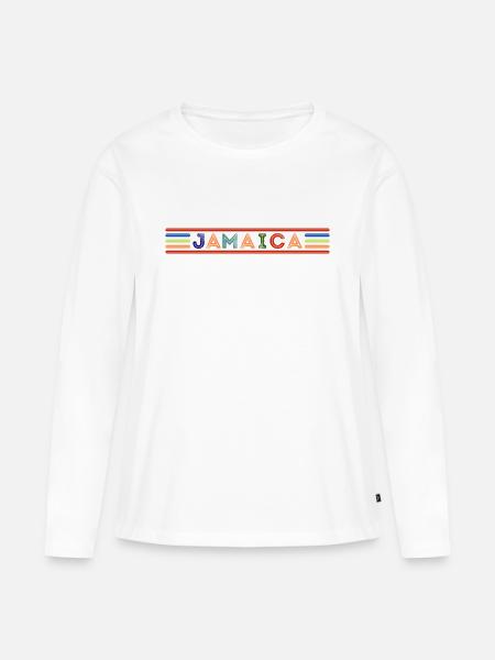 JAMAIKA - Frauen Premium Bio Langarmshirt - Weiß