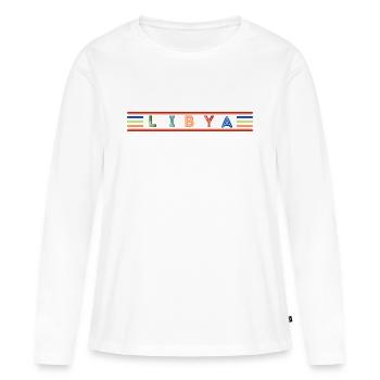 LIBYEN - Frauen Premium Bio Langarmshirt - Weiß - Vorne - Julia (174cm)