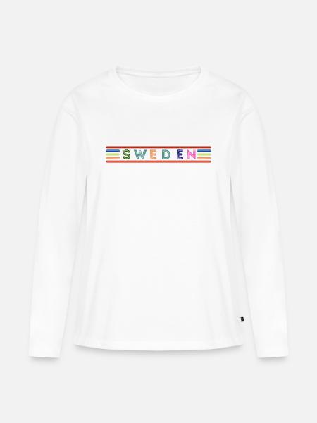 SCHWEDEN - Frauen Premium Bio Langarmshirt - Weiß