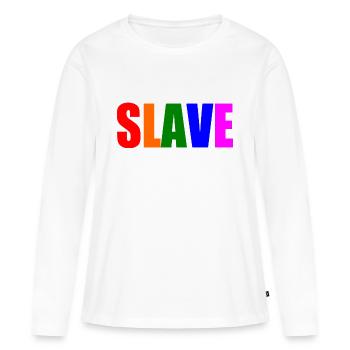 Slave - Frauen Premium Bio Langarmshirt - Weiß - Vorne - Julia (174cm)
