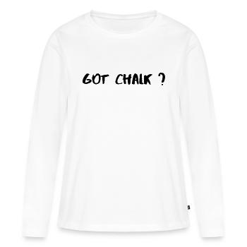 Hast du Kreide? Gestaltung von Felsbrocken - Frauen Premium Bio Langarmshirt - Weiß - Vorne - Julia (174cm)