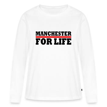 Manchester - T-shirt manches longues Premium bio Femme - blanc - Devant - Julia (174cm)