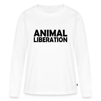 Animal liberation - T-shirt manches longues Premium bio Femme - blanc - Devant - Julia (174cm)