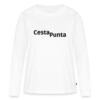 CESTA PUNTA – JEU DE PELOTE BASQUE - T-shirt manches longues Premium bio Femme - blanc - Devant - Julia (174cm)