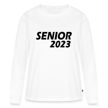 Senior 2023 - T-shirt manches longues Premium bio Femme - blanc - Devant - Julia (174cm)