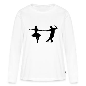 dancing couple - T-shirt manches longues Premium bio Femme - blanc - Devant - Julia (174cm)