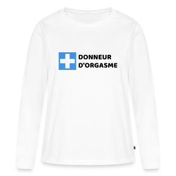 donneur d’orgasme. american pie stifler humour - T-shirt manches longues Premium bio Femme - blanc - Devant - Julia (174cm)