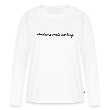 La gentillesse ne coûte rien - T-shirt manches longues Premium bio Femme - blanc - Devant - Julia (174cm)