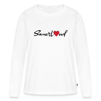 Autocollant Sauerland - T-shirt manches longues Premium bio Femme - blanc - Devant - Julia (174cm)