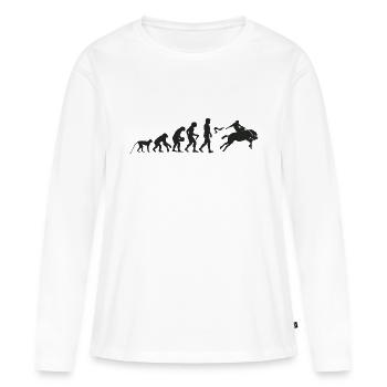 Evolution Rodeo - T-shirt manches longues Premium bio Femme - blanc - Devant - Julia (174cm)