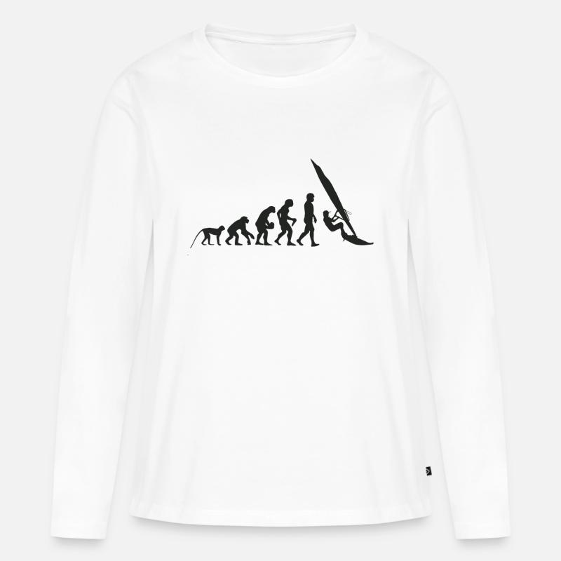 Evolution Windsurfing - Frauen Premium Bio Langarmshirt - Weiß