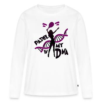 padel padel-tennis padel-fille paddel padel-adn - T-shirt manches longues Premium bio Femme - blanc - Devant - Julia (174cm)