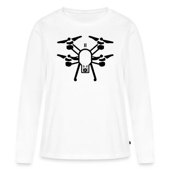 drone - T-shirt manches longues Premium bio Femme - blanc - Devant - Julia (174cm)