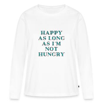 Affamé - T-shirt manches longues Premium bio Femme - blanc - Devant - Julia (174cm)
