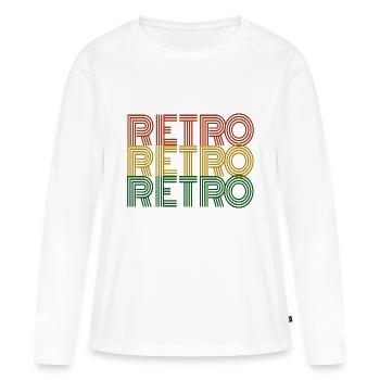 Rétro - T-shirt manches longues Premium bio Femme - blanc - Devant - Julia (174cm)