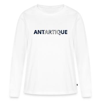 Drapeau Antarctique - T-shirt manches longues Premium bio Femme - blanc - Devant - Julia (174cm)