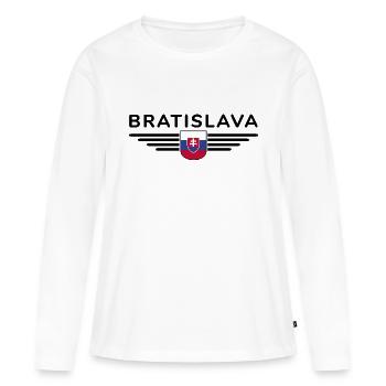 Bratislava, Slovaquie Style Design T-Shirt - T-shirt manches longues Premium bio Femme - blanc - Devant - Julia (174cm)