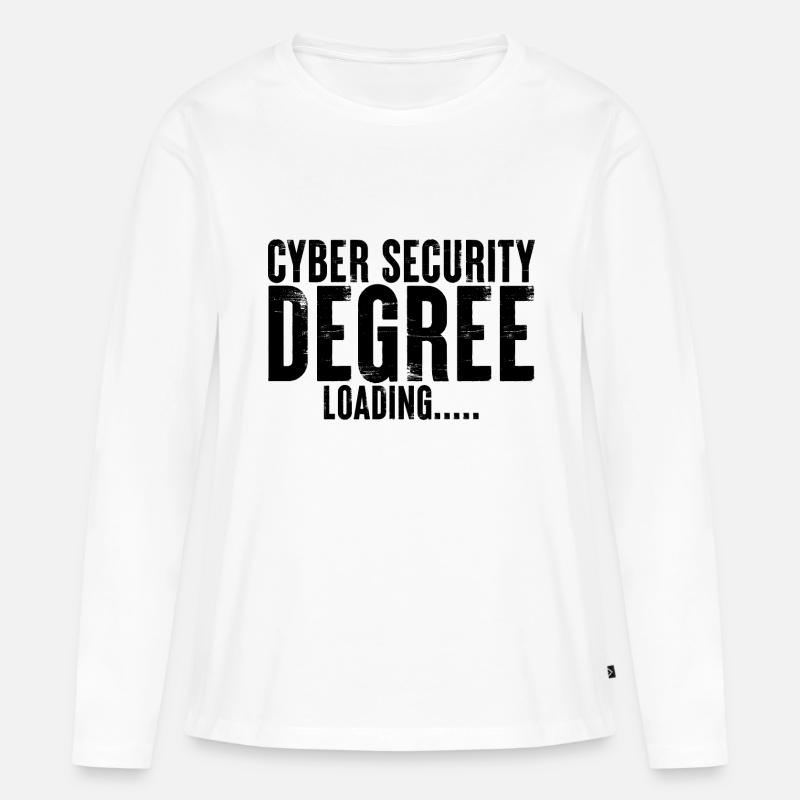 Cyber Security Degree Loading - Frauen Premium Bio Langarmshirt - Weiß