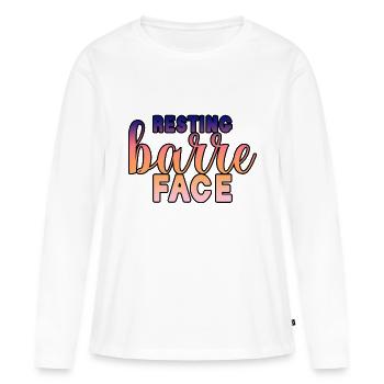 Resting Barre Face 3 - Frauen Premium Bio Langarmshirt - Weiß - Vorne - Julia (174cm)