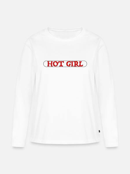 Heißes Mädchen - Frauen Premium Bio Langarmshirt - Weiß