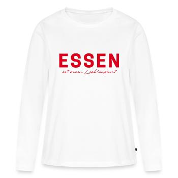 Food T-Shirt – Ruhr Area & Skyline Style - Women's Premium Organic Long Sleeve Shirt - white - Front - Julia (174cm)