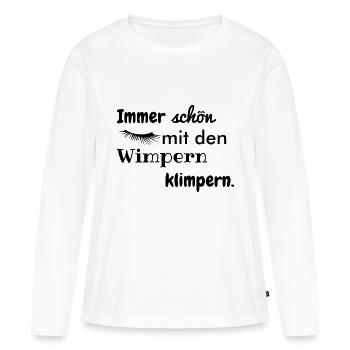 wimpern klimpern - Frauen Premium Bio Langarmshirt - Weiß - Vorne - Julia (174cm)