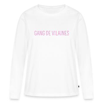 Gang de vilaines - T-shirt manches longues Premium bio Femme - blanc - Devant - Julia (174cm)