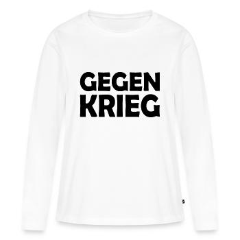 Gegen krieg - Frauen Premium Bio Langarmshirt - Weiß - Vorne - Julia (174cm)