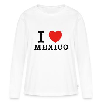 J’aime le Mexique - T-shirt manches longues Premium bio Femme - blanc - Devant - Julia (174cm)