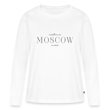 J’adore Moscou - T-shirt manches longues Premium bio Femme - blanc - Devant - Julia (174cm)