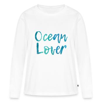 Ocean Lover - T-shirt manches longues Premium bio Femme - blanc - Devant - Julia (174cm)