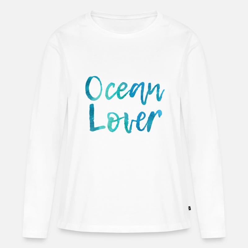 Ocean Lover - Frauen Premium Bio Langarmshirt - Weiß