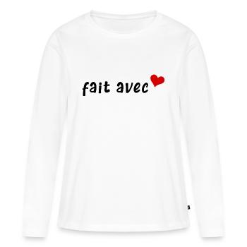 fait avec amour - T-shirt manches longues Premium bio Femme - blanc - Devant - Julia (174cm)