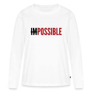 IMPOSSIBLE - POSSIBLE - Women's Premium Organic Long Sleeve Shirt - white - Front - Julia (174cm)