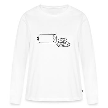saucisse - T-shirt manches longues Premium bio Femme - blanc - Devant - Julia (174cm)