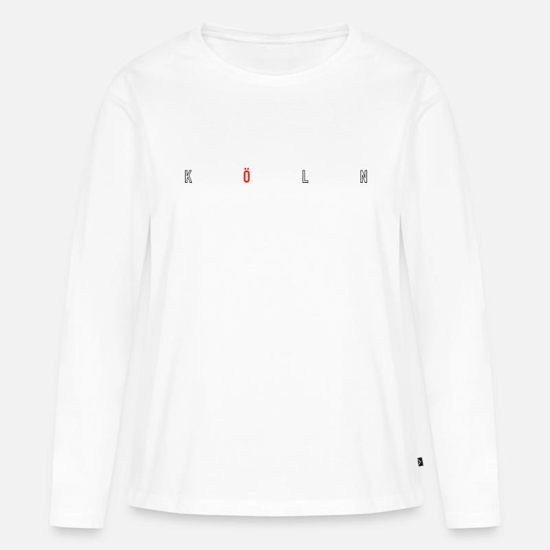 Köln mit rotem ö - Frauen Premium Bio Langarmshirt - Weiß