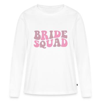 BRIDE SQUAD, Bridal Party T-Shirt - Women's Premium Organic Long Sleeve Shirt - white - Front - Julia (174cm)