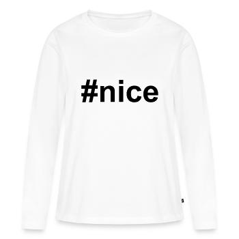 #nice - T-shirt manches longues Premium bio Femme - blanc - Devant - Julia (174cm)