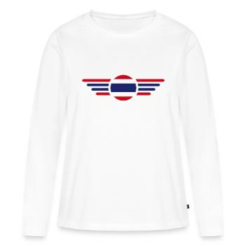 Thaïlande - T-shirt manches longues Premium bio Femme - blanc - Devant - Julia (174cm)