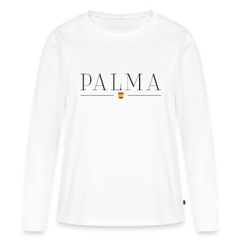 Palma Elegance T-Shirt - T-shirt manches longues Premium bio Femme - blanc - Devant - Julia (174cm)