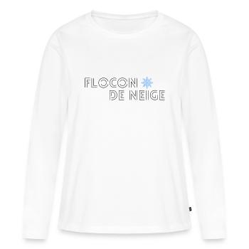 Flocon - T-shirt manches longues Premium bio Femme - blanc - Devant - Julia (174cm)