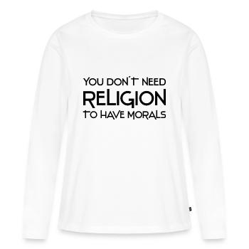 Athéisme - T-shirt manches longues Premium bio Femme - blanc - Devant - Julia (174cm)