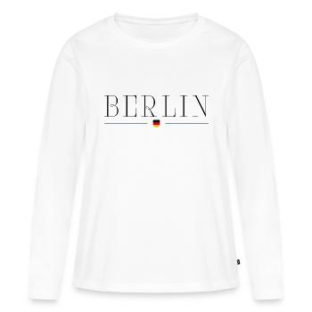 J’adore Berlin, Allemagne - T-shirt manches longues Premium bio Femme - blanc - Devant - Julia (174cm)