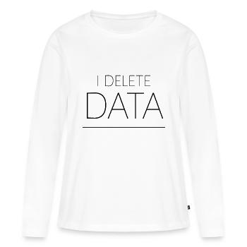 Je supprime des données 4 - T-shirt manches longues Premium bio Femme - blanc - Devant - Julia (174cm)