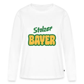 Fier Bavarois - T-shirt manches longues Premium bio Femme - blanc - Devant - Julia (174cm)