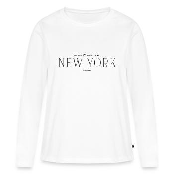 Retrouvez-moi à New York - T-shirt manches longues Premium bio Femme - blanc - Devant - Julia (174cm)