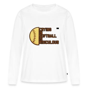 Pleurer Au Softball Est Ridicule 4 - T-shirt manches longues Premium bio Femme - blanc - Devant - Julia (174cm)